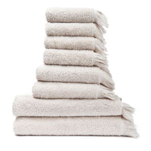 Sada 6 krémových ručníků a 2 osušek ze 100% bavlny Bonami