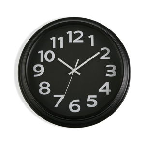 Černé nástěnné hodiny Versa In Time, ⌀ 32,7 cm