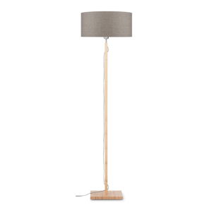 Stojací lampa s béžovým stínidlem a konstrukcí z bambusu Good&Mojo Fuji