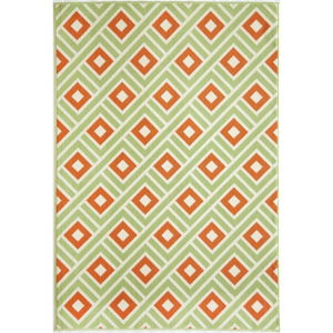Oranžovo-zelený venkovní koberec Floorita Greca, 160 x 230 cm