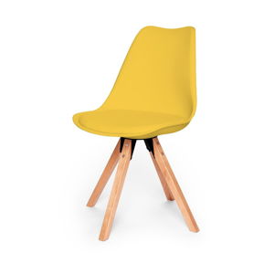 Sada 2 žlutých židlí s podnožím z bukového dřeva loomi.design Eco