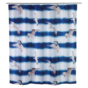 Modrý sprchový závěs Seagull Wenko, 1,8 m x 2 m