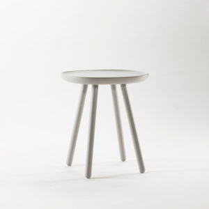 Šedý odkládací stolek z masivu EMKO Naïve Small, ø 45 cm