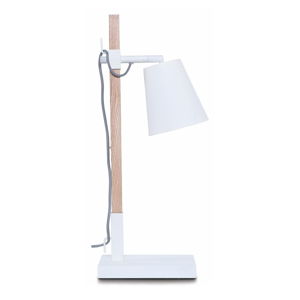 Bílá stolní lampa s konstrukcí z jasanu Citylights Sydney