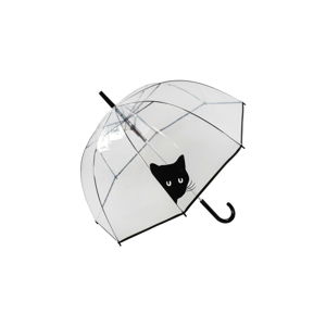 Transparentní holový větruodolný deštník Ambiance Birdcage Peeking Cat, ⌀ 84 cm