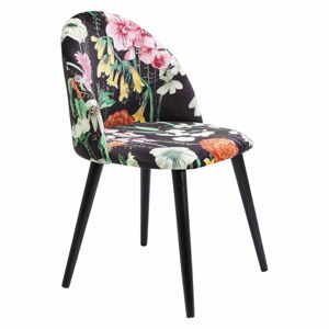 Set 2 černých květovaných židlí Kare Design Flores