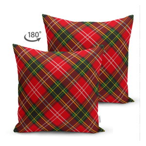 Červeno-zelený povlak na polštář Minimalist Cushion Covers, 45 x 45 cm
