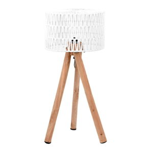 Bílá stolní lampa z mangového dřeva LABEL51 Stripe