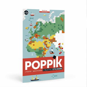 Samolepkový plakát Poppik Mapa světa