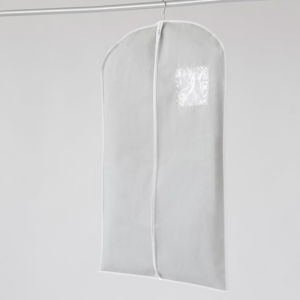 Světle šedý závěsný obal na šaty Compactor, délka 100 cm
