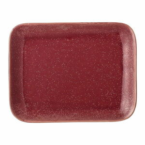 Červený kameninový servírovací talíř Bloomingville Joelle, 31,5 x 24,5 cm