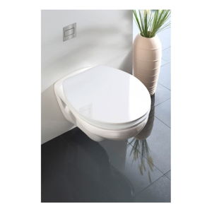 Bílé WC sedátko se snadným zavíráním Wenko Classic, 45 x 38,8 cm