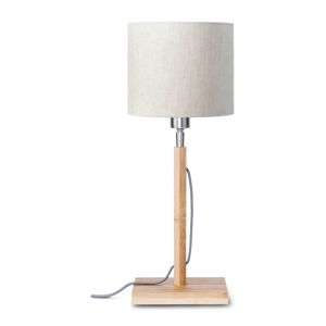Stolní lampa se světle béžovým stínidlem a konstrukcí z bambusu Good&Mojo Fuji