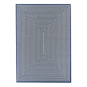 Tmavě modrý venkovní koberec Floorita Braid, 133 x 190 cm