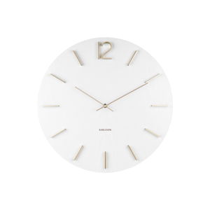 Bílé nástěnné hodiny Karlsson Meek, ⌀ 50 cm