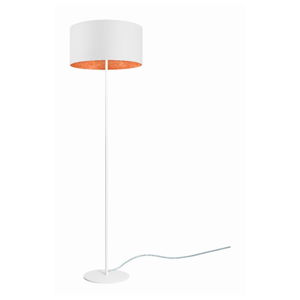 Bílá stojací lampa s detailem v měděné barvě Sotto Luce Mika, ⌀ 40 cm