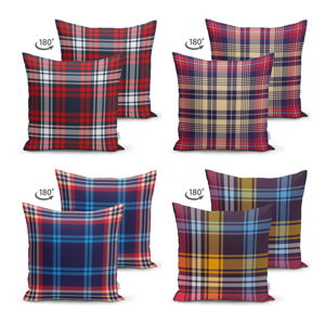 Sada 4 povlaků na polštáře Minimalist Cushion Covers Flannel, 45 x 45 cm