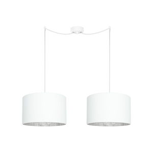 Bílé dvojramenné závěsné svítidlo s detaily ve stříbrné barvě Sotto Luce Mika Elementary, ⌀ 36 cm