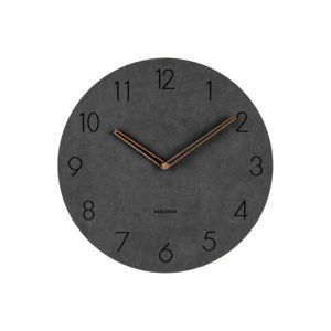 Černé nástěnné dřevěné hodiny Karlsson Dura, ⌀ 29 cm