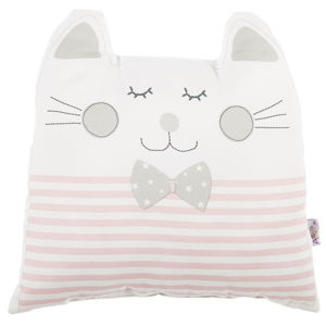 Růžový dětský polštářek s příměsí bavlny Apolena Pillow Toy Big Cat, 29 x 29 cm