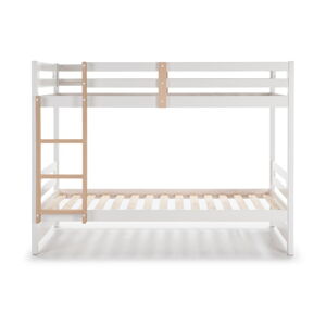 Bílá/přírodní patrová dětská postel 90x190 cm Sami – Marckeric