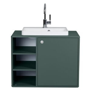 Tmavě zelená závěsná skříňka s umyvadlem bez baterie 80x62 cm Color Bath – Tom Tailor