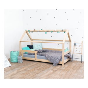 Přírodní dětská postel s bočnicí ze smrkového dřeva Benlemi Tery, 80 x 190 cm