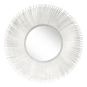 Nástěnné zrcadlo s kovovým rámem ve stříbrné barvě Westwing Collection Lilly, ø 90 cm