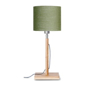 Stolní lampa se zeleným stínidlem a konstrukcí z bambusu Good&Mojo Fuji
