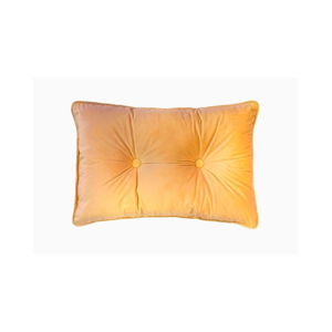 Tmavě žlutý polštář Tiseco Home Studio Velvet Button, 40 x 60 cm