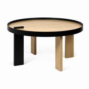 Kulatý konferenční stolek v dekoru dubu ø 80 cm Bruno - TemaHome
