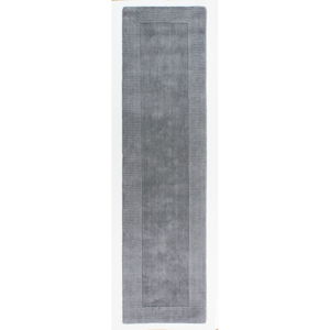 Šedý vlněný koberec Flair Rugs Siena, 60 x 230 cm
