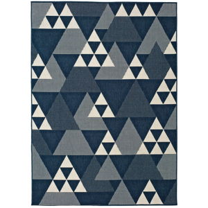 Modrý venkovní koberec Universal Clhoe Triangles, 140 x 200 cm