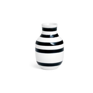 Černo-bílá kameninová váza Kähler Design Omaggio, výška 12,5 cm