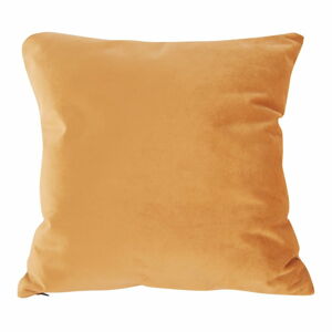Oranžový sametový polštář PT LIVING Tender, 40 x 40 cm