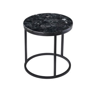 Černý žulový stolek s podnožím v černé barvě RGE Crystal, ⌀ 50 cm