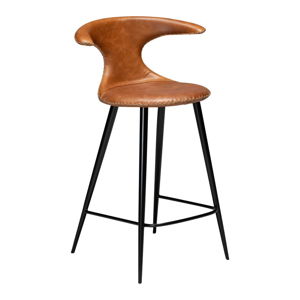 Koňakově hnědá kožená barová židle DAN–FORM Denmark, výška 90 cm