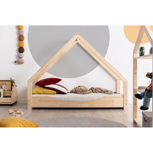 Domečková dětská postel z borovicového dřeva Adeko Loca Elin, 90 x 180 cm