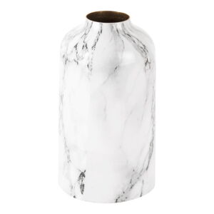 Bílo-černá železná váza PT LIVING Marble, výška 15 cm