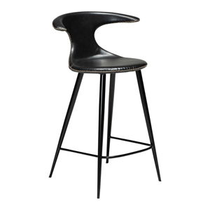 Černá barová židle z imitace kůže DAN–FORM Denmark Flair, výška 90 cm