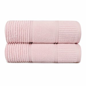 Sada 2 růžových bavlněných ručníků Hobby Daniela, 50 x 90 cm