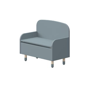Modrá úložná lavice s opěrkou Flexa Dots