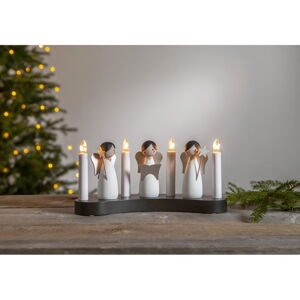 Bílý vánoční svícen Star Trading Angel Choir, délka 31 cm