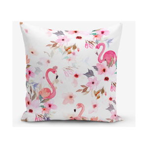 Povlak na polštář s příměsí bavlny Minimalist Cushion Covers Flamingo Party, 45 x 45 cm