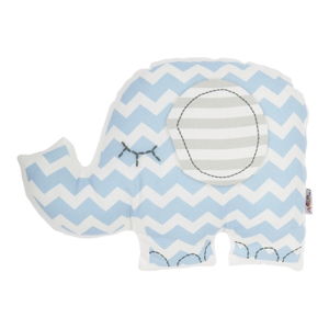 Modrý dětský polštářek s příměsí bavlny Apolena Pillow Toy Elephant, 34 x 24 cm